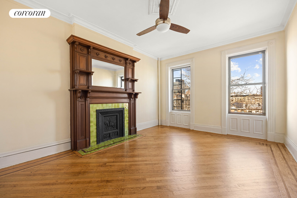 Empty room, Fireplace, Interior, Wood Texture Flooring