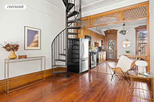 Interior, Kitchen, Stainless Steel Appliances, Wood Texture Flooring