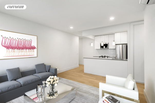 Interior, Kitchen, Living room, Pendant Lights, Recessed Lighting, Stainless Steel Appliances, Wood Texture Flooring