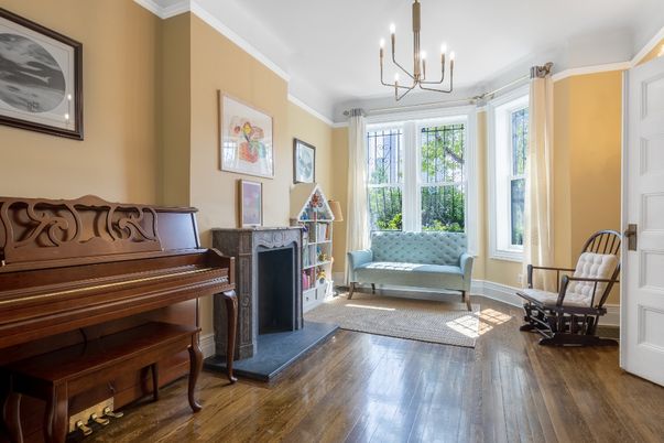 Chandelier, Fireplace, Interior, Piano, Wood Texture Flooring