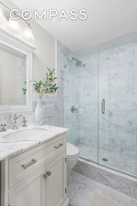 Bathroom, Glass Shower, Interior, Marble, Marble Walls
