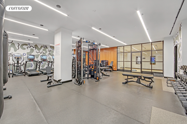 Fitness Equipment, Gym, Interior, Recessed Lighting