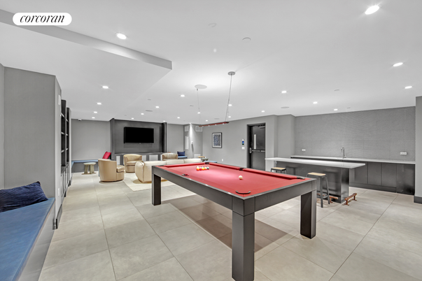 Billiard Table, Game Room, Interior, Pendant Lights, Recessed Lighting
