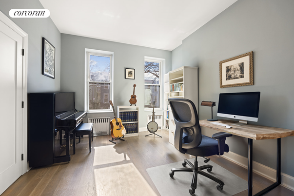 Home Office, Interior, Piano, Wood Texture Flooring