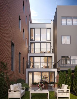 Exterior, Facade, Brick Facade, Modern