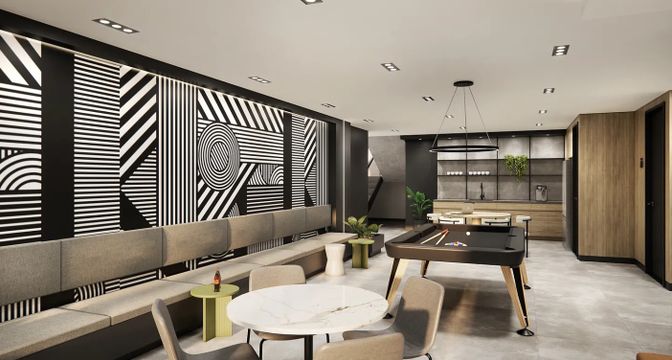 Game Room, Interior, Living room, Pendant Lights, Recessed Lighting