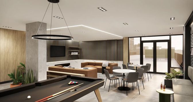 Billiard Table, Dining room, Game Room, Interior, Pendant Lights, Recessed Lighting