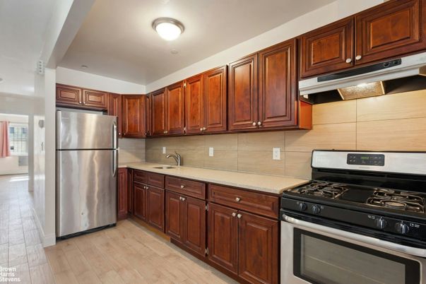 Interior, Kitchen, Stainless Steel Appliances, Wood Texture Flooring