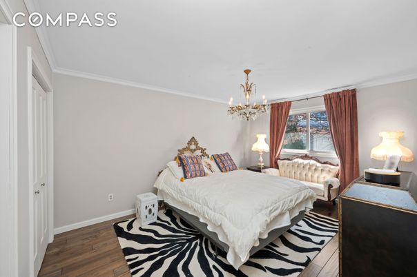 Bedroom, Chandelier, Interior, Wood Texture Flooring