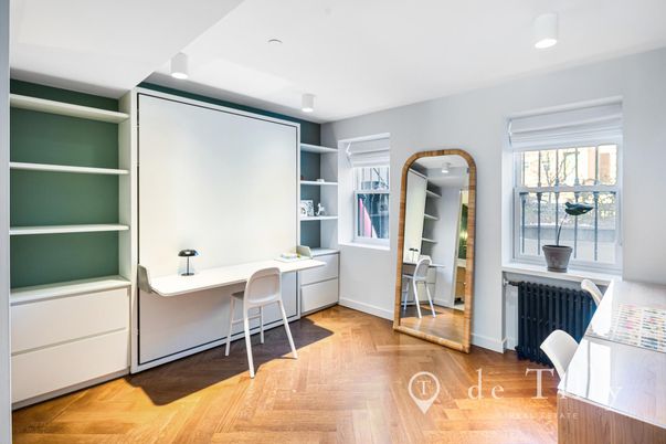 Home Office, Interior, Recessed Lighting, Wood Texture Flooring