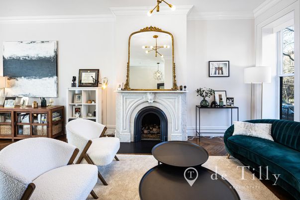 Fireplace, Interior, Pendant Lights, Wood Texture Flooring