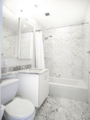 Bathroom, Interior, Marble, Marble Walls, Recessed Lighting