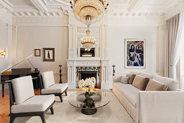 Chandelier, Fireplace, Interior, Living room, Piano, Wood Texture Flooring