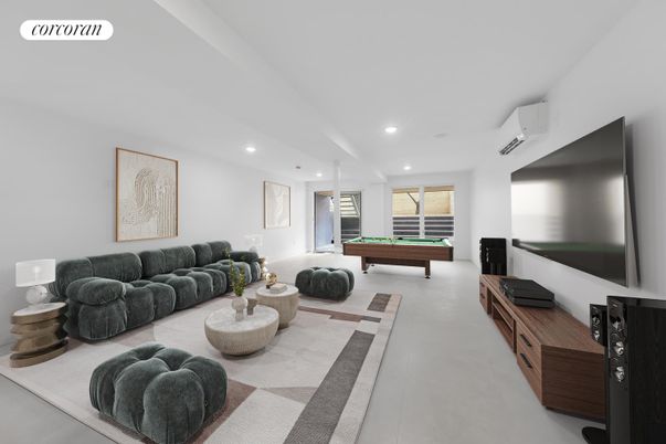 Billiard Table, Game Room, Interior, Living room, Recessed Lighting