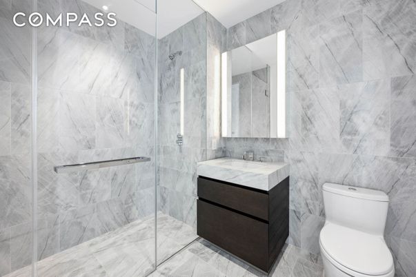 Bathroom, Glass Shower, Interior, Marble Walls