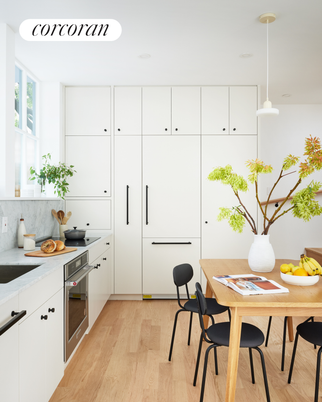 Dining room, Interior, Kitchen, Pendant Lights, Stainless Steel Appliances, Wood Texture Flooring