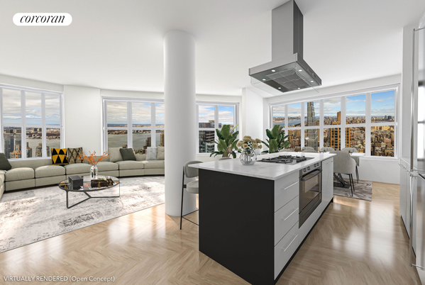 Dining room, Interior, Kitchen, Living room, Wood Texture Flooring
