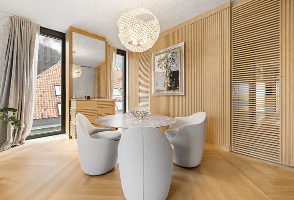 Chandelier, Dining room, Interior, Wood Texture Flooring
