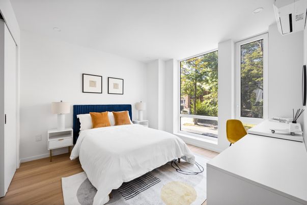 Bedroom, Home Office, Interior, Recessed Lighting, Wood Texture Flooring