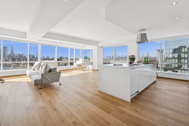 Interior, Kitchen, Living room, Recessed Lighting, Wood Texture Flooring