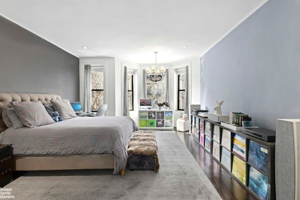 Bedroom, Chandelier, Interior, Wood Texture Flooring