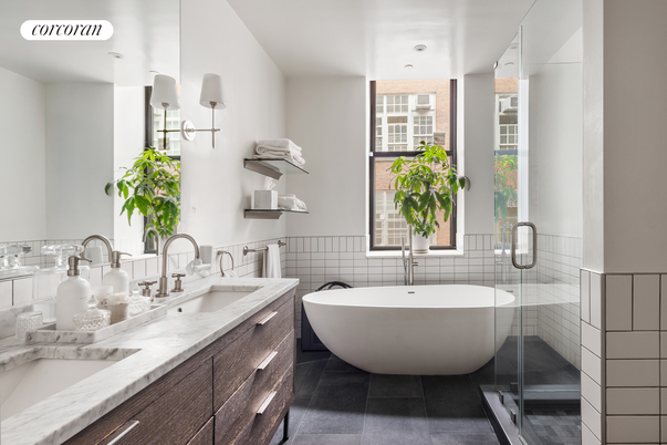 Bathroom, Dual Sink Vanities, Free Standing Baths, Glass Shower, Interior