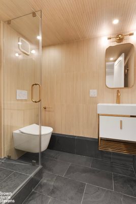 Bathroom, Free Standing Baths, Interior, Recessed Lighting, Wooden Ceilings, Wooden Walls