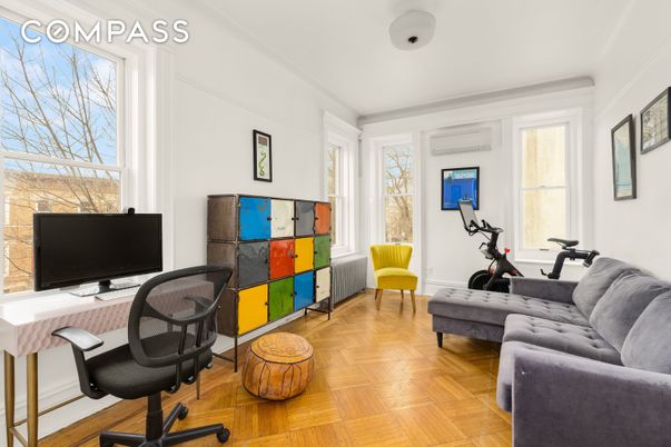 Fitness Equipment, Home Office, Interior, Wood Texture Flooring