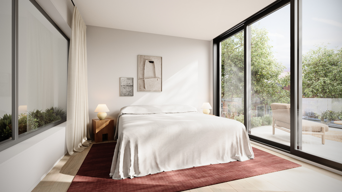 Bedroom, Interior, Wood Texture Flooring