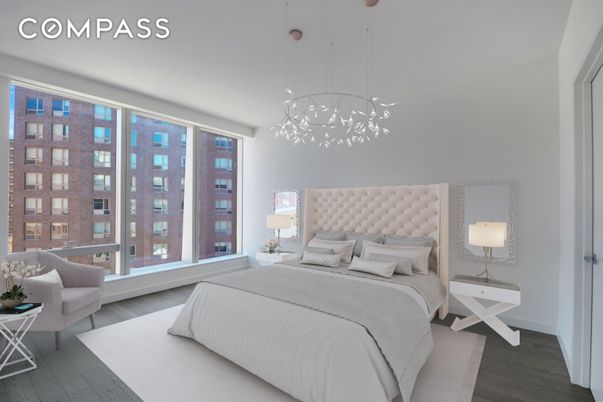 Bedroom, Interior, Pendant Lights, Wood Texture Flooring