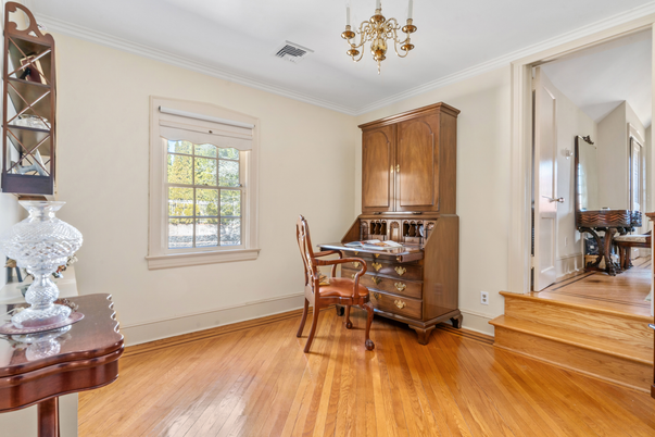 Chandelier, Home Office, Interior, Wood Texture Flooring