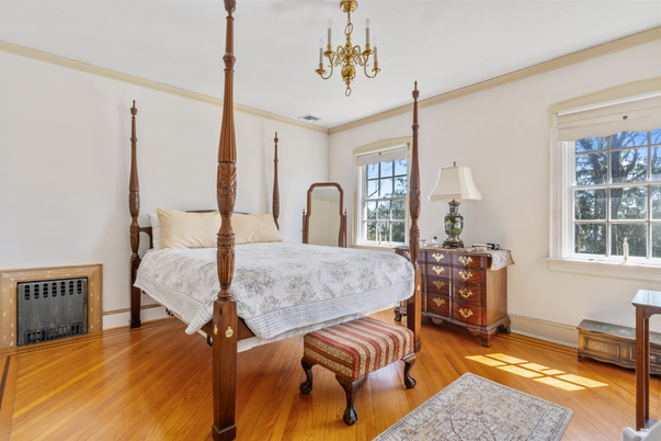 Bedroom, Chandelier, Interior, Wood Texture Flooring