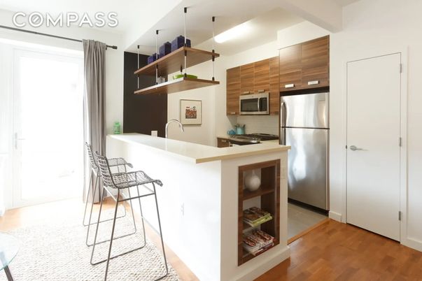 Interior, Kitchen, Stainless Steel Appliances, Wood Texture Flooring