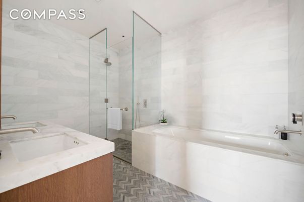Bathroom, Glass Shower, Interior, Marble Walls