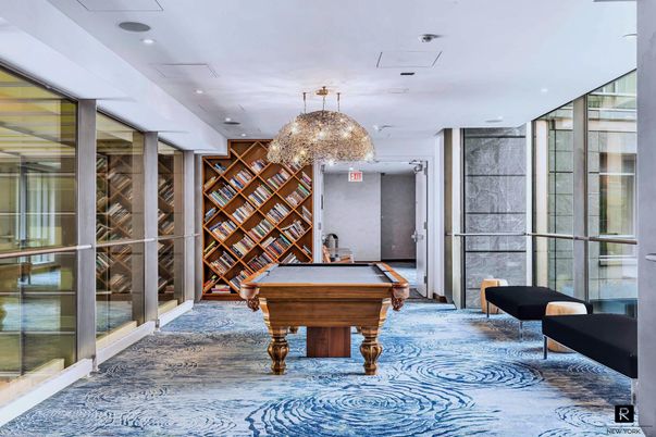 Billiard Table, Game Room, Interior, Recessed Lighting