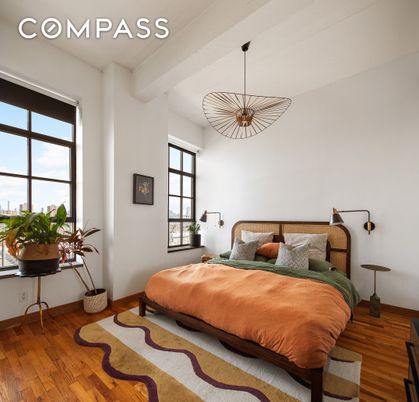 Bedroom, Interior, Pendant Lights, Wood Texture Flooring