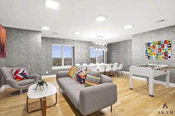 Chandelier, Dining room, Interior, Living room, Recessed Lighting, Wood Texture Flooring