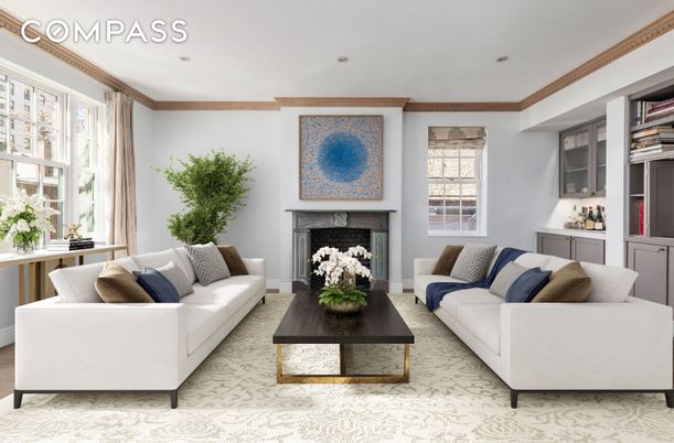 Fireplace, Interior, Living room, Recessed Lighting