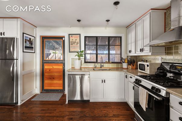 Interior, Kitchen, Stainless Steel Appliances, Wood Texture Flooring