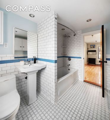 Bathroom, Interior, Recessed Lighting, Wood Texture Flooring