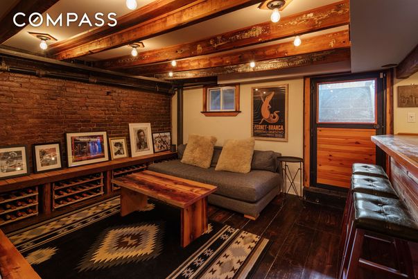 Interior, Living room, Stone Walls, Wood Texture Flooring