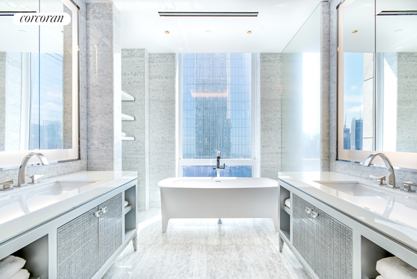 Bathroom, Dual Sink Vanities, Free Standing Baths, Interior, Recessed Lighting