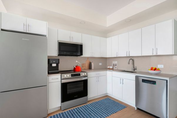 Interior, Kitchen, Stainless Steel Appliances, Wood Texture Flooring