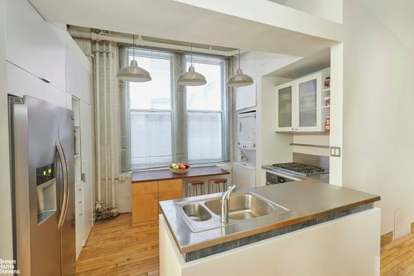 Interior, Kitchen, Pendant Lights, Stainless Steel Appliances, Wood Texture Flooring