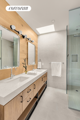 Bathroom, Dual Sink Vanities, Glass Shower, Interior