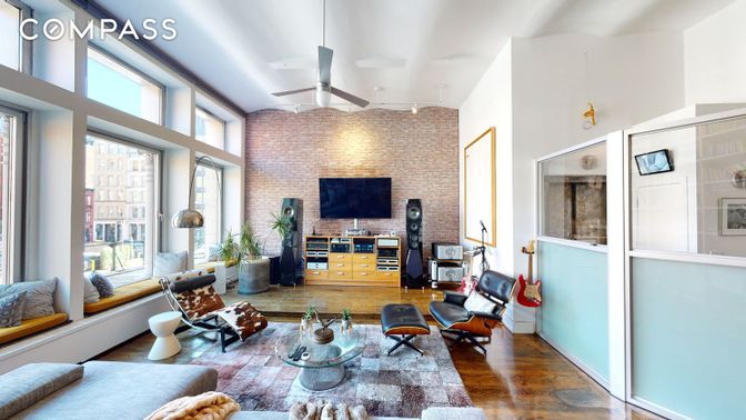 Interior, Living room, Stone Walls, Wood Texture Flooring
