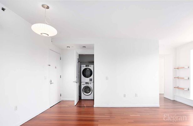 Interior, Pendant Lights, Utility Closets, Washer, Wood Texture Flooring
