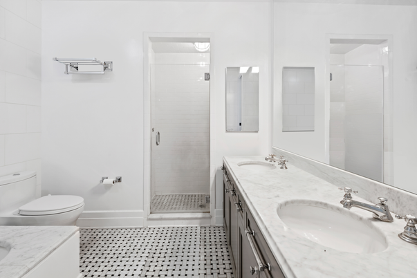 Bathroom, Dual Sink Vanities, Glass Shower, Interior