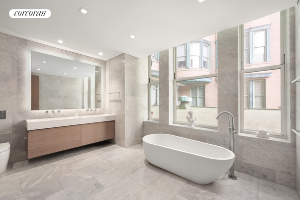 Bathroom, Dual Sink Vanities, Free Standing Baths, Interior, Recessed Lighting