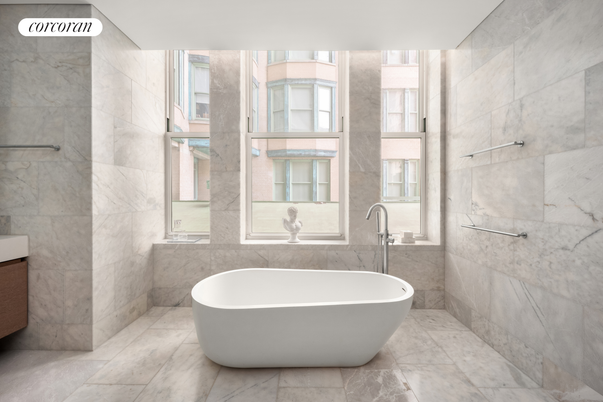 Bathroom, Free Standing Baths, Interior, Marble, Marble Walls